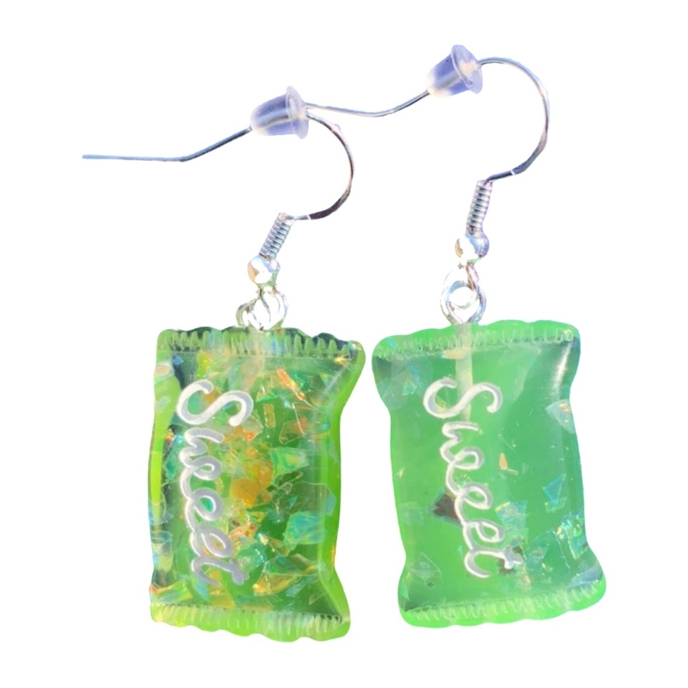 2/$12 Green Sweet Candy Earrings